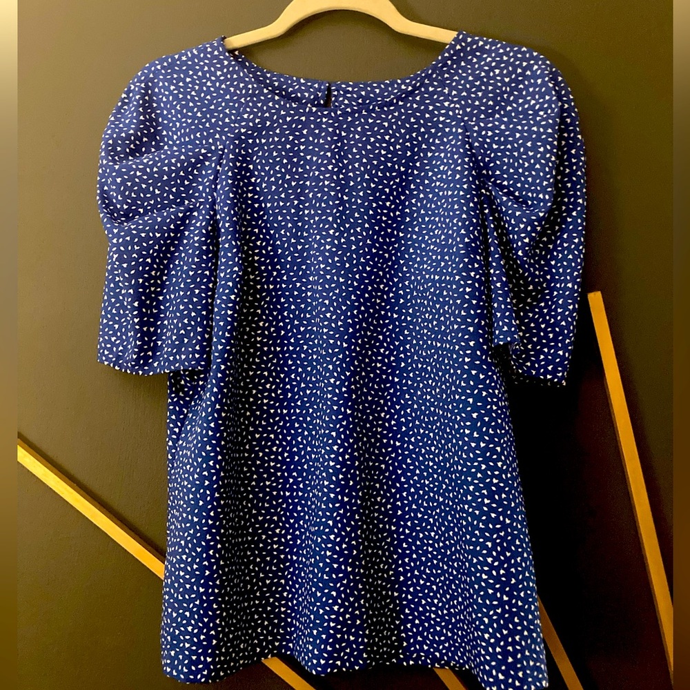 Cute Blue Blouse with Puff Sleeve